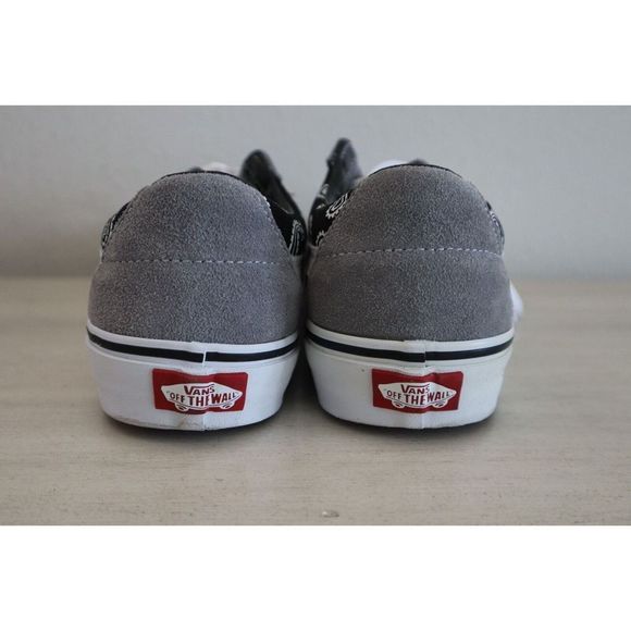 VANS Men's 9 Women's 10.5 Paisley Gray/True White Suede Sk8-Low Shoes SIB - Picture 3 of 6